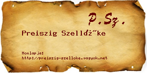 Preiszig Szellőke névjegykártya